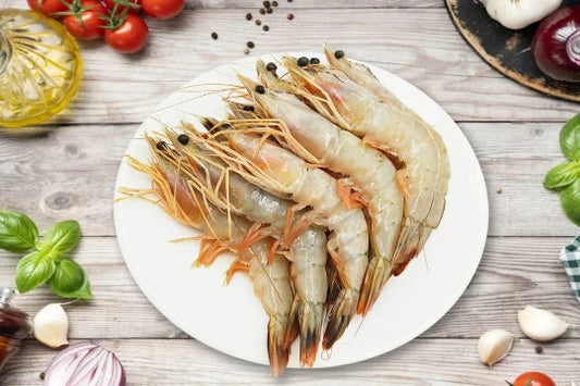 SEA PRAWN WHITE HOSO SEMI IQF ANGKA 鲜冻 红脚虾